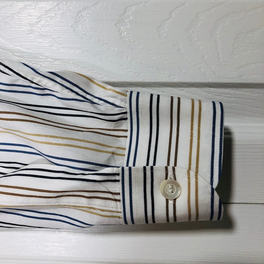 Ermenegildo Zegna Italian Striped Dress Shirt L - Picture 4 of 5